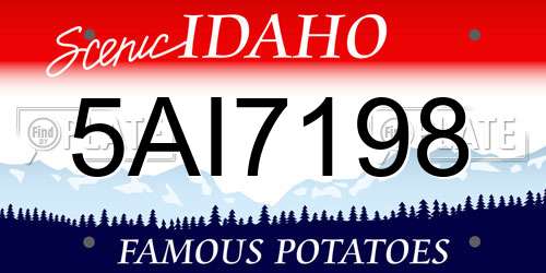 5AI7198 Idaho License Plate