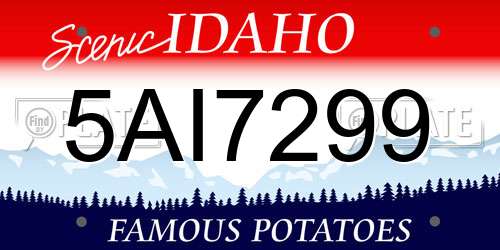 5AI7299 Idaho License Plate
