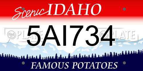 5AI734 Idaho License Plate