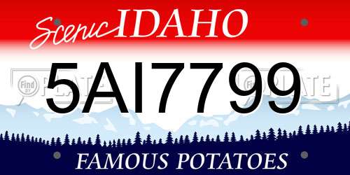 5AI7799 Idaho License Plate
