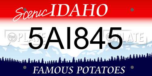 5AI845 Idaho License Plate