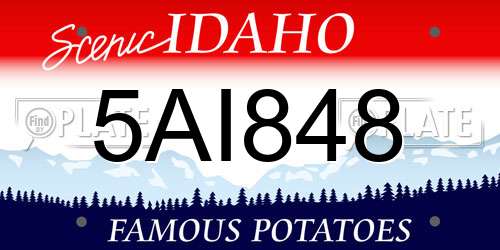 5AI848 Idaho License Plate