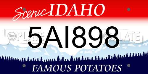 5AI898 Idaho License Plate