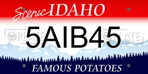 5AIB45 Idaho License Plate