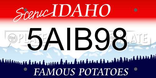 5AIB98 Idaho License Plate