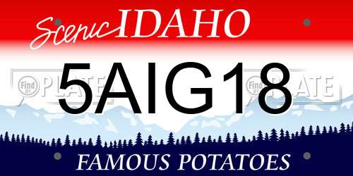5AIG18 Idaho License Plate