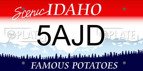 5AJD Idaho License Plate