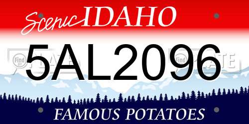 5AL2096 Idaho License Plate
