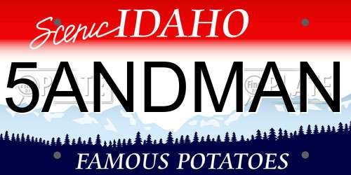 5ANDMAN Idaho License Plate