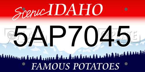 5AP7045 Idaho License Plate