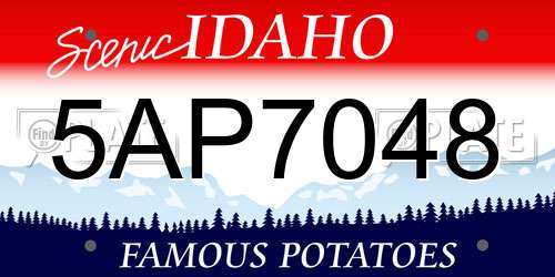 5AP7048 Idaho License Plate