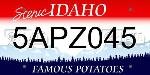 5APZ045 Idaho License Plate