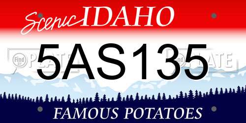 5AS135 Idaho License Plate