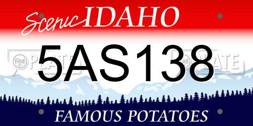 5AS138 Idaho License Plate