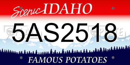 5AS2518 Idaho License Plate