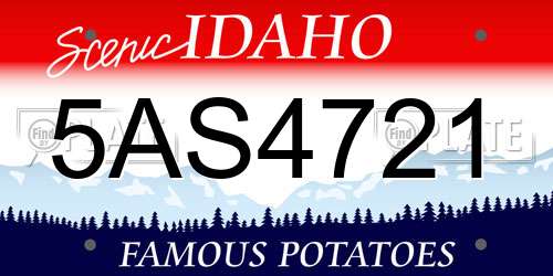 5AS4721 Idaho License Plate