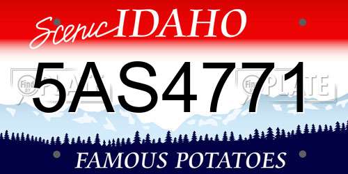 5AS4771 Idaho License Plate