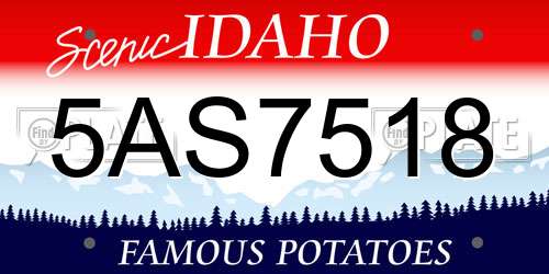 5AS7518 Idaho License Plate