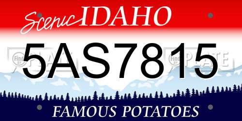 5AS7815 Idaho License Plate