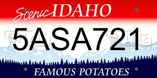5ASA721 Idaho License Plate