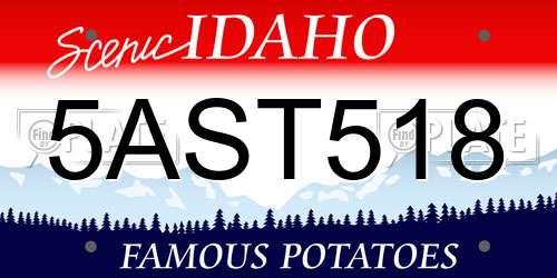 5AST518 Idaho License Plate