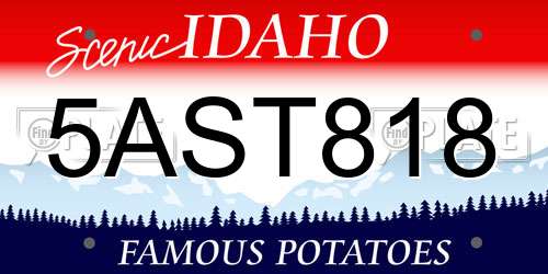 5AST818 Idaho License Plate
