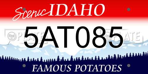 5AT085 Idaho License Plate