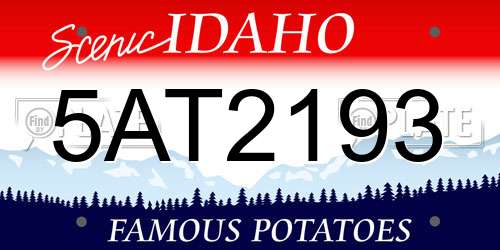 5AT2193 Idaho License Plate
