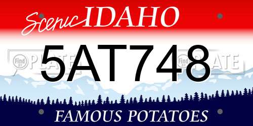 5AT748 Idaho License Plate
