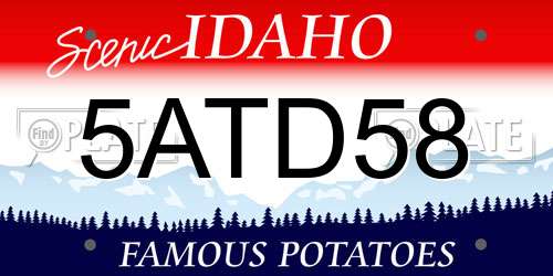 5ATD58 Idaho License Plate