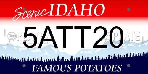 5ATT20 Idaho License Plate