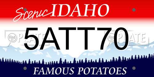 5ATT70 Idaho License Plate