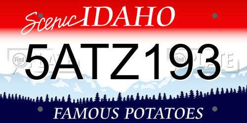 5ATZ193 Idaho License Plate