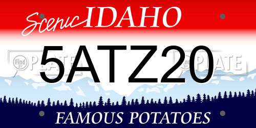 5ATZ20 Idaho License Plate