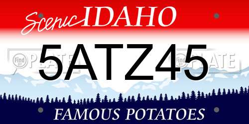 5ATZ45 Idaho License Plate