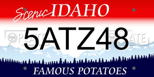 5ATZ48 Idaho License Plate