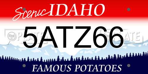 5ATZ66 Idaho License Plate