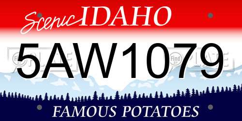 5AW1079 Idaho License Plate