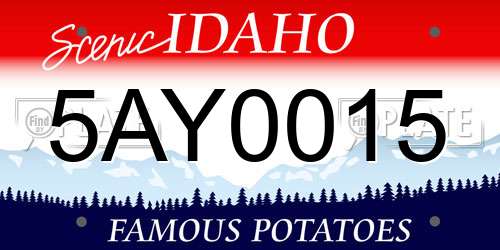 5AY0015 Idaho License Plate