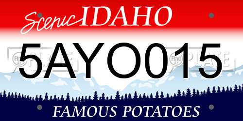 5AYO015 Idaho License Plate