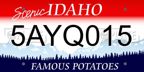 5AYQ015 Idaho License Plate