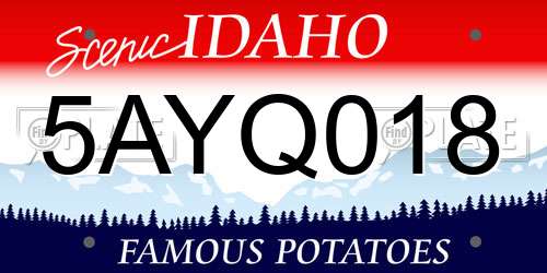 5AYQ018 Idaho License Plate