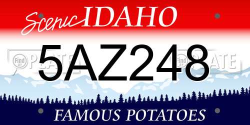 5AZ248 Idaho License Plate