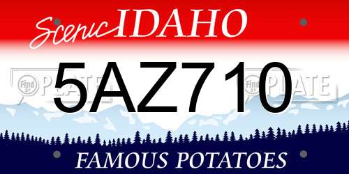 5AZ710 Idaho License Plate