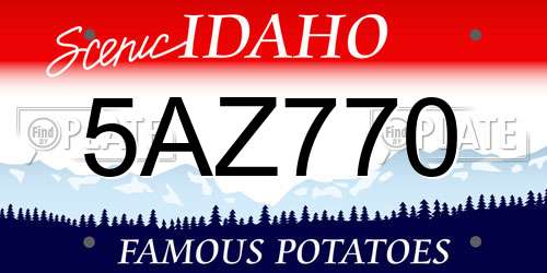 5AZ770 Idaho License Plate