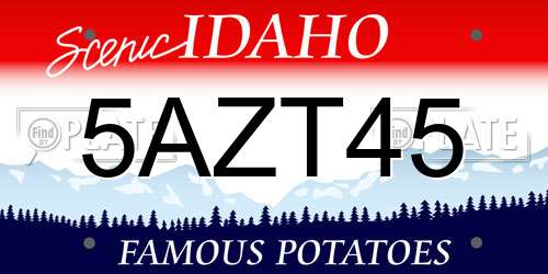 5AZT45 Idaho License Plate