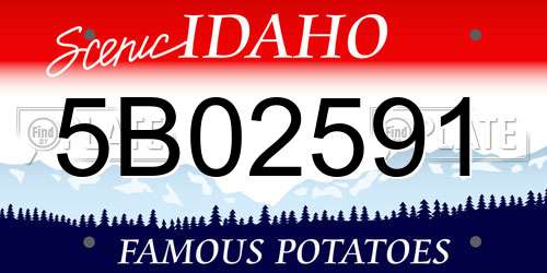 5B02591 Idaho License Plate