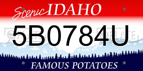 5B0784U Idaho License Plate