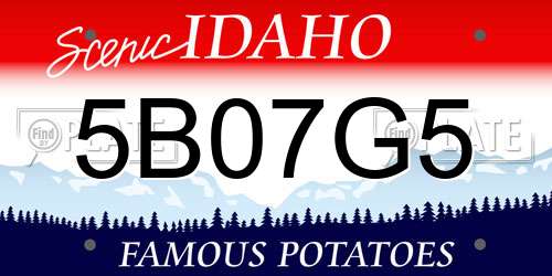 5B07G5 Idaho License Plate