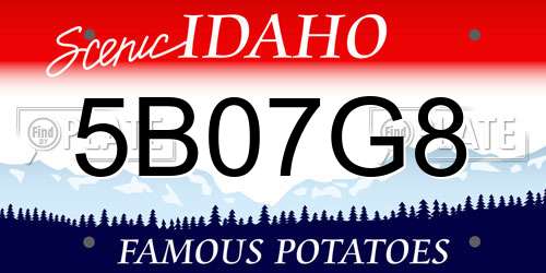 5B07G8 Idaho License Plate